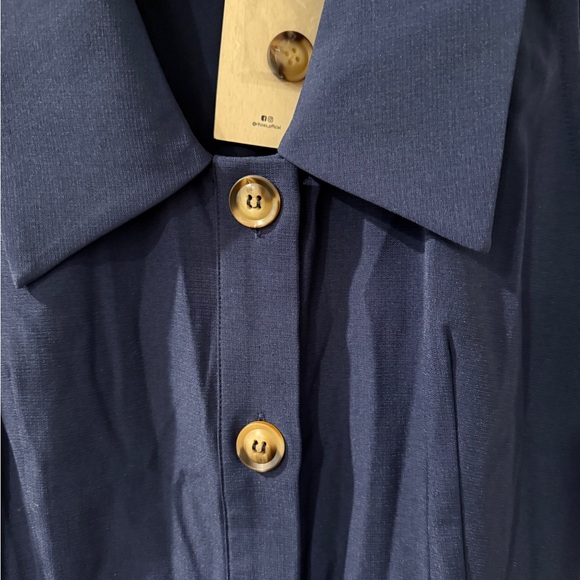 Navy Button-Down Sleeveless Dress - Picture 4 of 7